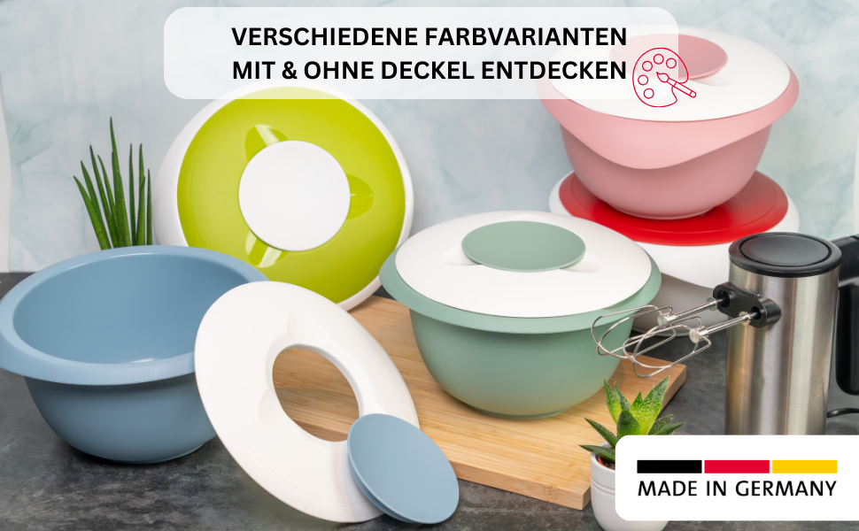 Набір для випічки Westmark Back-Set 4 шт. з мисками, вінчиком, мірною склянкою та скребком/роз’єднувачем для випічки, пластик, білий/червоний/прозорий, 315522E7