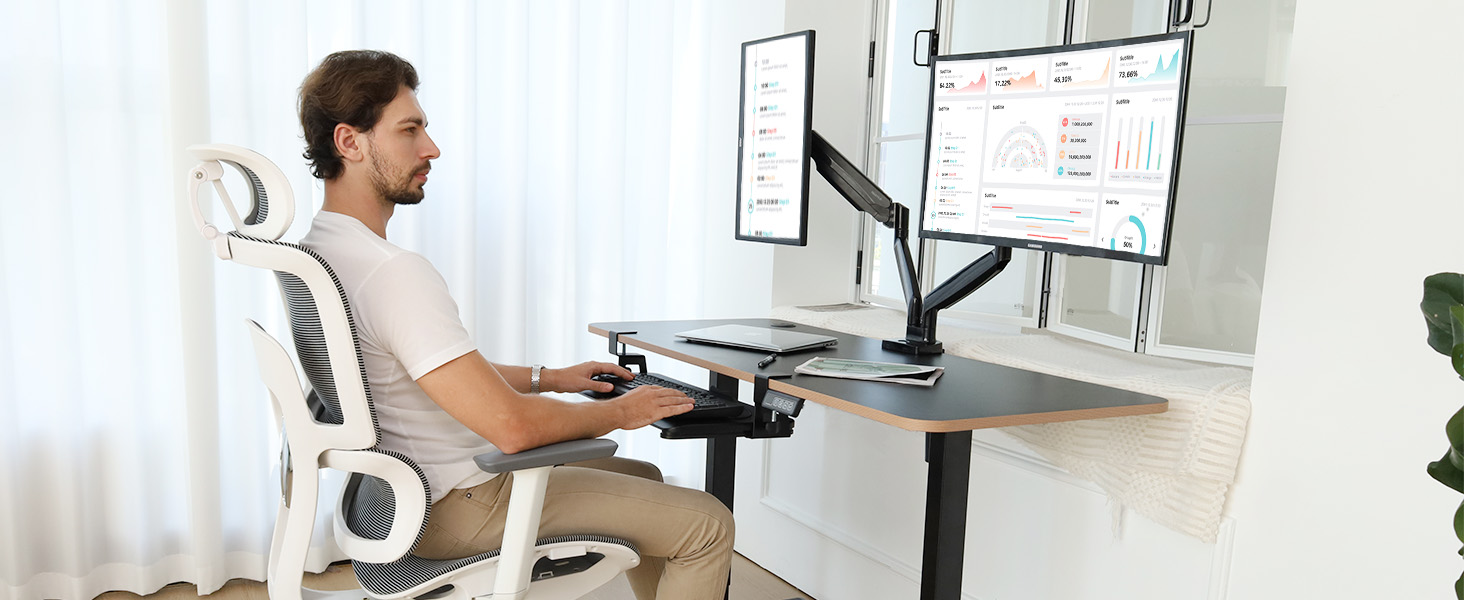 Підставка для клавіатури NearHub, висувна, під стіл, карбоновий дизайн, 65x30 см