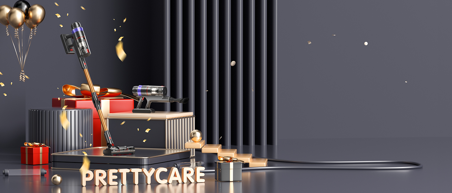 Акумуляторний пилосос PRETTYCARE 45KPA/560W бездротовий з LED дисплеєм та антизаплутана щітка, 60 хв авто-режим, для тварин, килимів та твердих поверхонь V3