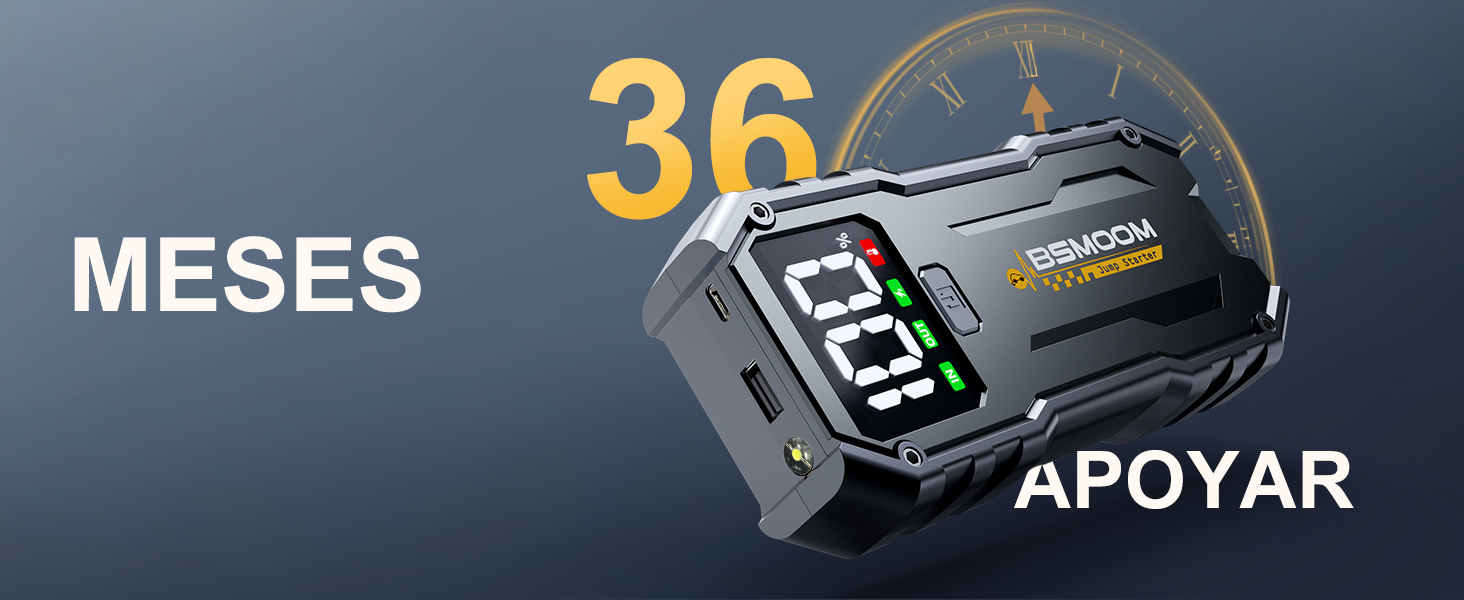 Powerbank для автомобіля Starthilfe 5000A: Jump Starter з LED та QC 3.0 USB для 12V авто, мотоциклів та газонокосарок