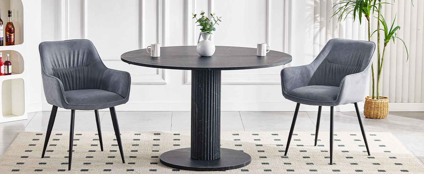 Набір обідніх крісел 6 шт. поворотні, з підлокітниками, 360°, сучасний м'який стілець з велюру, для вітальні, кухні, робочого кабінету, спальні (4, Бежевий)