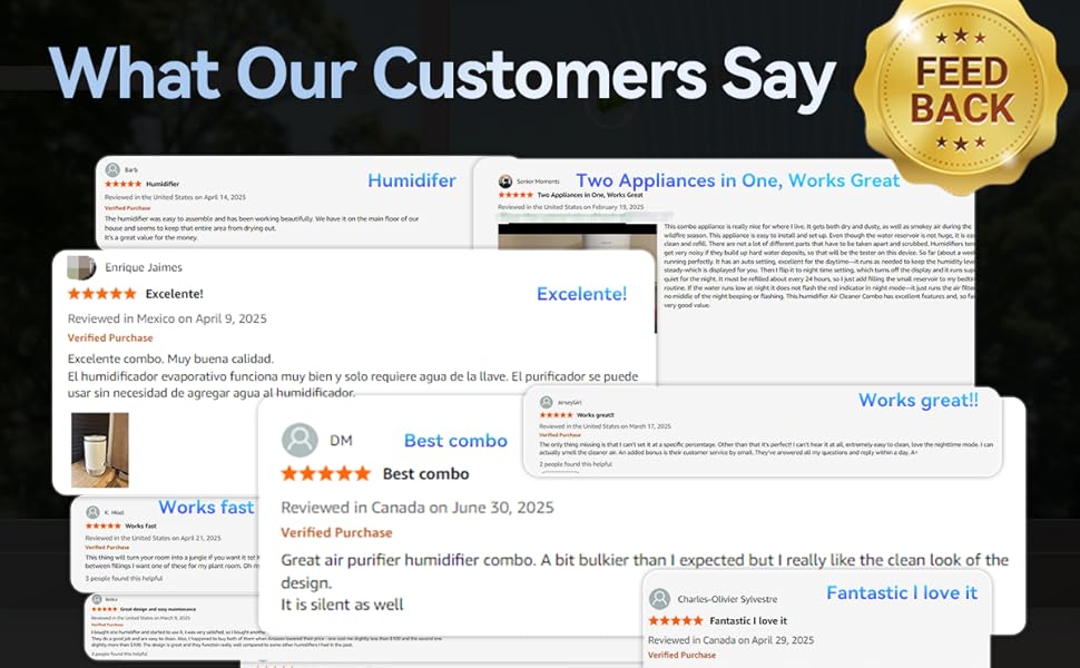 Повітряочисник та зволожувач повітря 2 в 1 – зволожувач-випарник + HEPA-повітряочисник для спальні, резервуар 3 л з верхнім заповненням, надзвичайно тихий 23 дБ, без туману та пилу