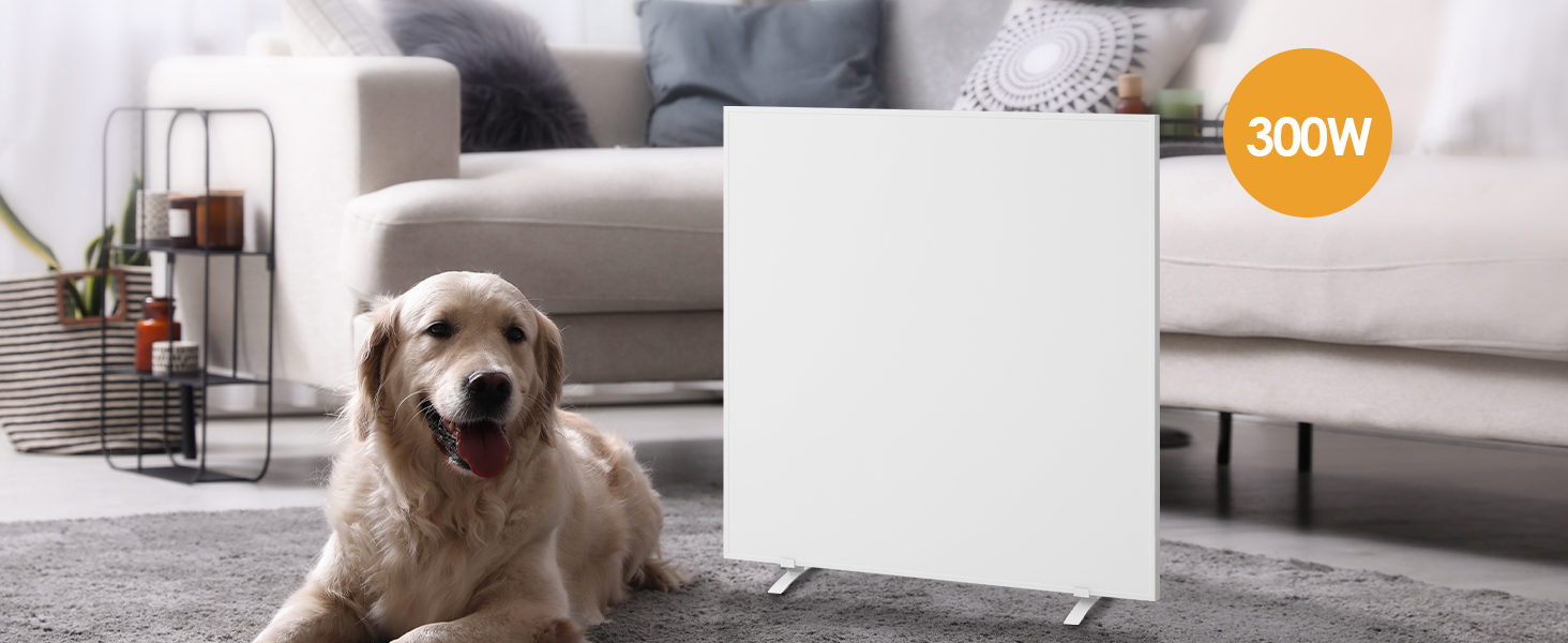 Інфрачервовий обігрівач Byecold 300 Вт з підставками, інфрачервовий електрообігрівач, енергозберігаючий, з захистом від перегріву, білий