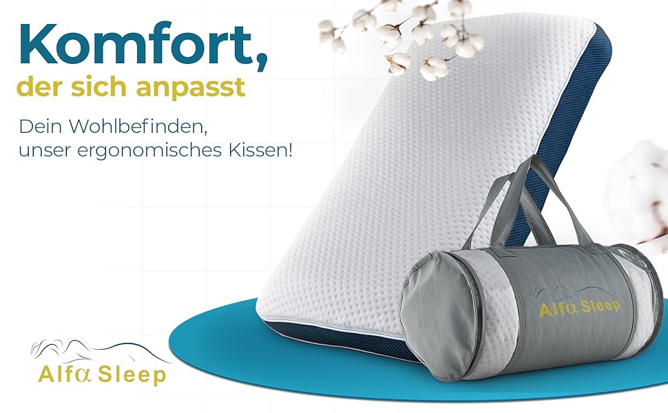 Ортопедична подушка [The Flow Pillow] з Memory Foam для шиї та спини. 2-в-1, для сну на боці та на спині. Зручна підтримка шиї, індивідуальний комфорт