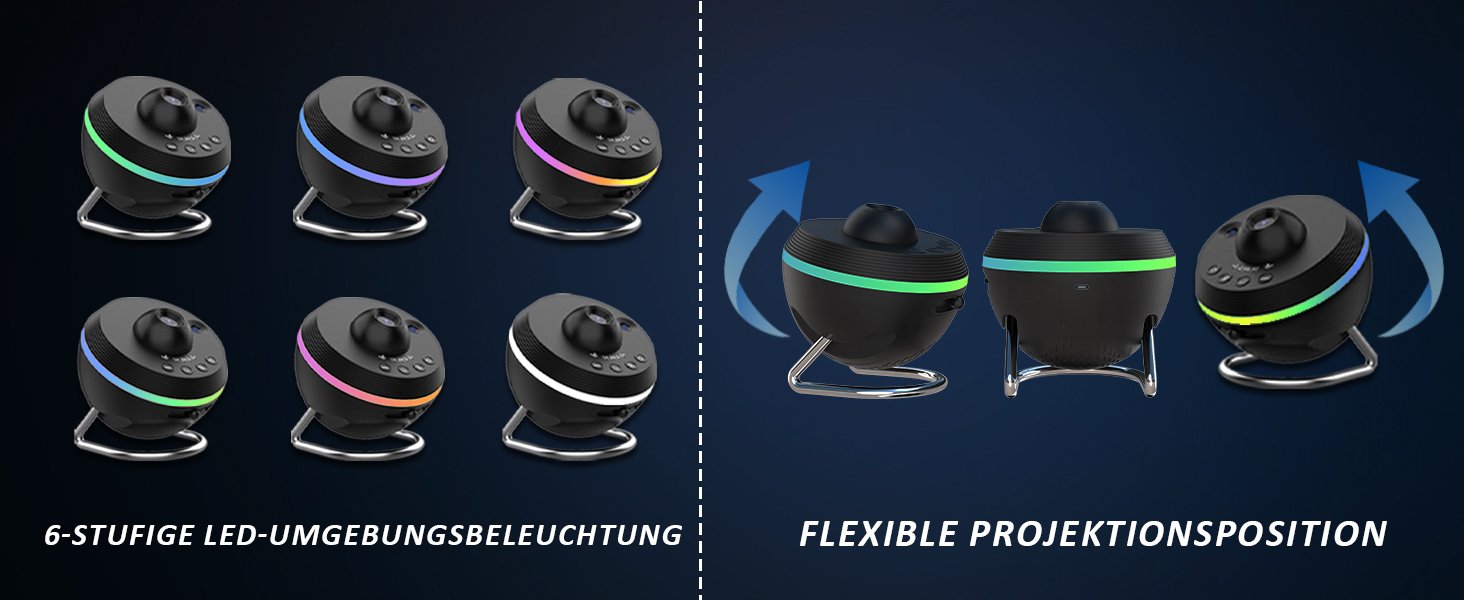 Проєктор зоряного неба Sternenhimmel: Галактика, планетарій, нічник для дітей та дорослих - чорний