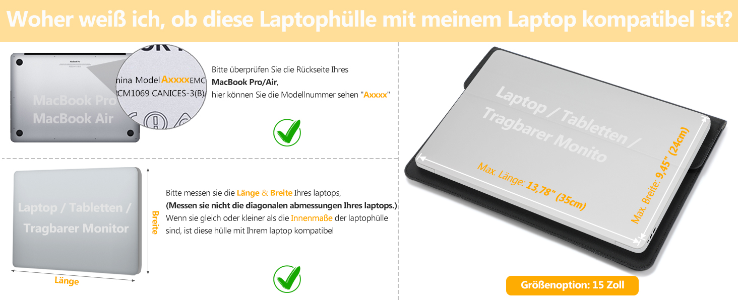 Чохол-сумка для MacBook 15 дюймів з підставкою, захисний кейс HYZUO, чорний