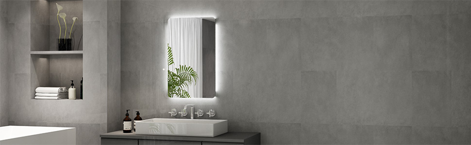 Елегантне дзеркало для ванної кімнати з LED-підсвічуванням 45x60 см, холодне біле світло, IP44, енергозберігаюче. Ванне дзеркало, дзеркало для ванної, настінне дзеркало. Розміри: 80x50 см