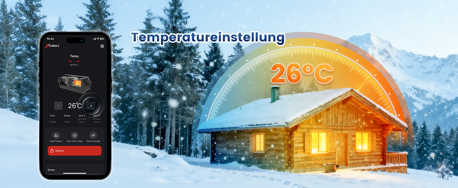 Дизельний опалювач 8kW Blazecore 1S з Wi-Fi, 12/24V/240V, 0.12-0.45 л/год, 10-рівнів регулювання температури, автоматичний старт/стоп для авто та вантажівок