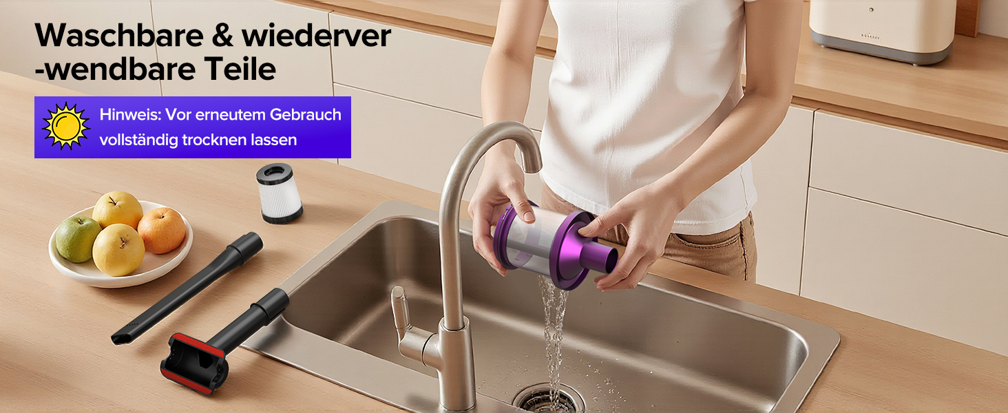 Акумуляторний пилосос Lubluelu бездротовий 25000 Па, вертикальний та ручний, для шерсті тварин, килимів та підлоги (сіро-фіолетовий)