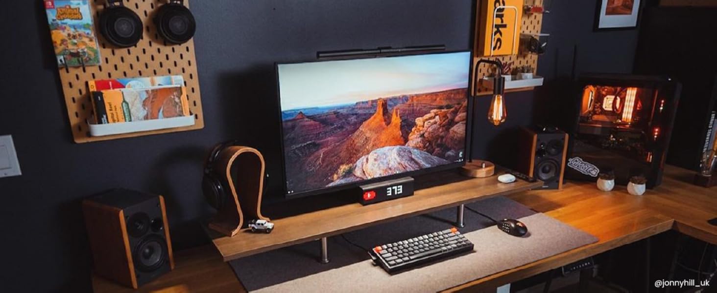 BenQ ScreenBar - LED лампа для монітора з регулюванням кольору та автоматичним затемненням, захист очей, USB зарядка, офісна лампа