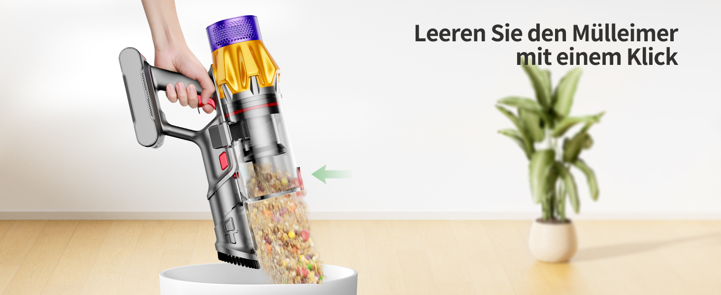 Бездротовий акумуляторний пилосос SunSare 600W з дисплеєм та станцією, тихий, для твердих поверхонь, килимів та шерсті тварин