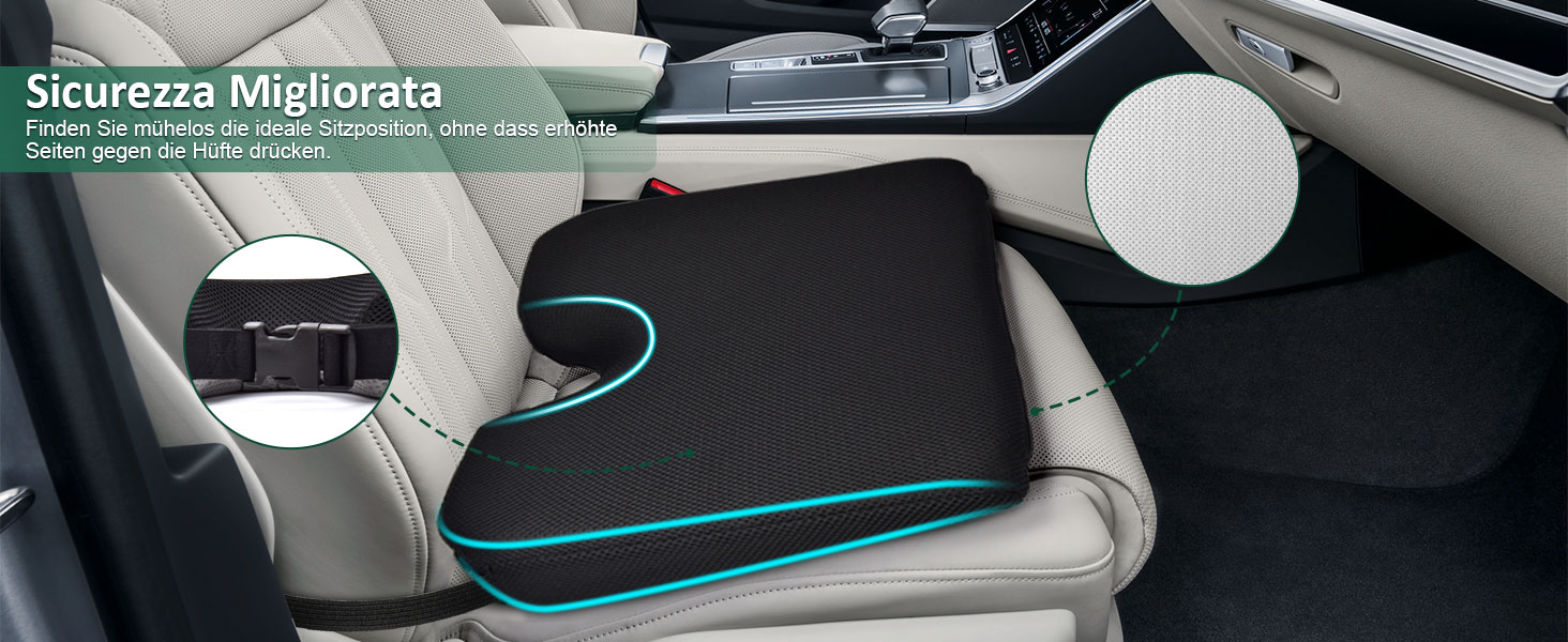 Подушка для сидіння Fwiull з Memory Foam: комфорт та підтримка для авто, софи та офісу (чорний)