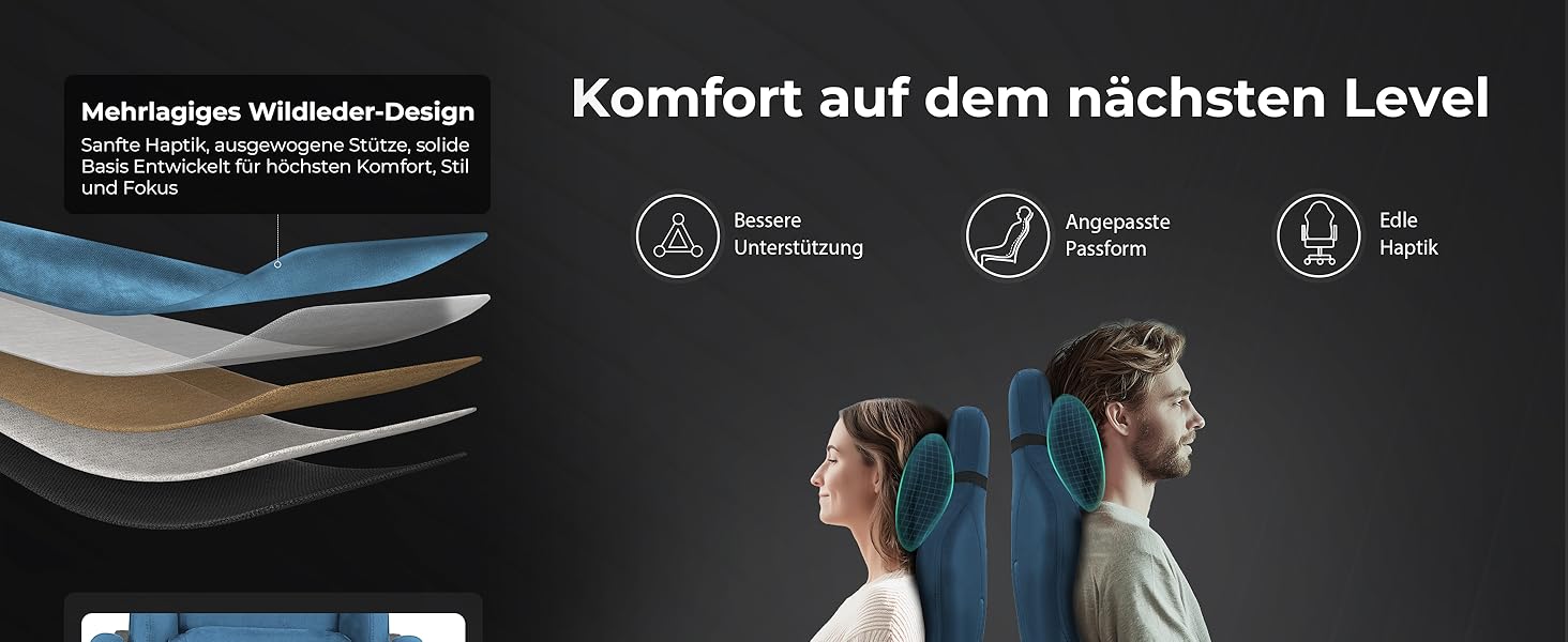 Ігровий крісло Dowinx з масажем попереку, регульованою підголівником, потовщеним сидінням, висувною підніжкою, регульованими підлокітниками, мікрофіброю велюром, нахилом 160°, блакитний колір