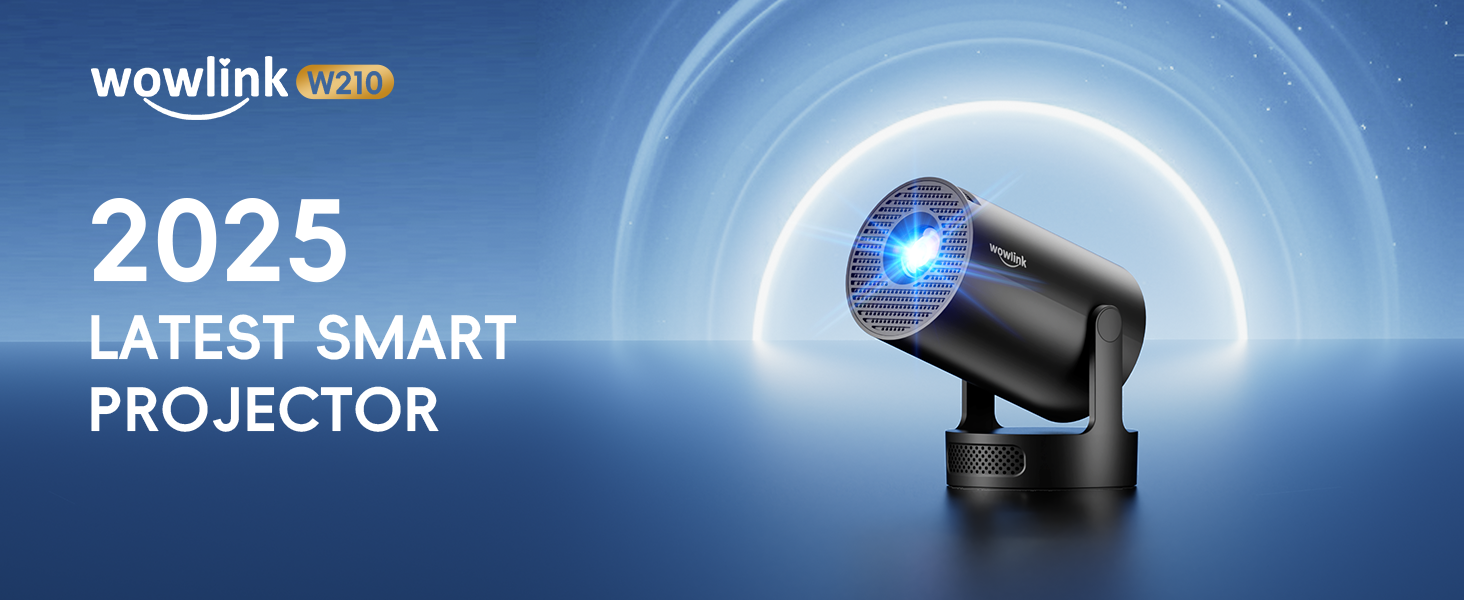 Портативний проєктор Mini Beamer 4K/1080P з WiFi 6 та Bluetooth 5.4. Підтримка HDMI, TV Stick, Memory Stick, Laptop. Автоматичне вирівнювання Keystone, чорний