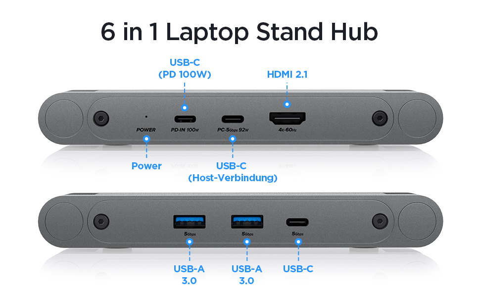 Док-станція та ергономічна підставка для ноутбука Spigen ArcDock 6-in-1: USB-C, HDMI 4K 60Hz, USB-A, для MacBook, iPad Pro Air та ноутбуків до 15.6