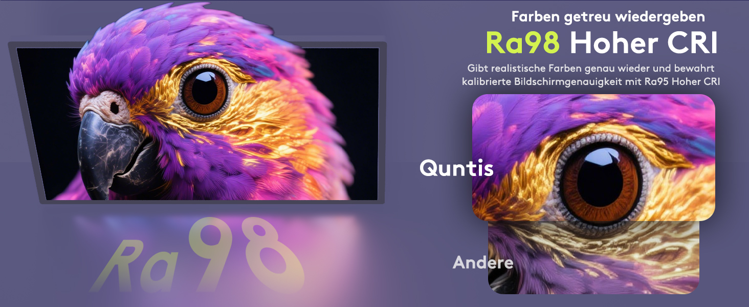 Quntis Лампа для монітора з регулюванням кута та пультом дистанційного керування, 66 см, тепле світло, авто-диммування, без мерехтіння, захист від блакитного світла, настільна лампа