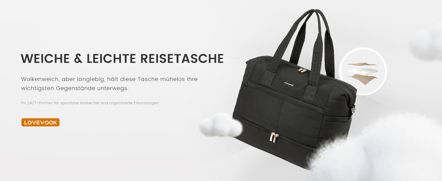 Сумка-мішок LOVEVOOK для подорожей, 52x38x25 см, 50 л (для вихідних, клініки, пологового будинку, авіаперельотів, спорту)