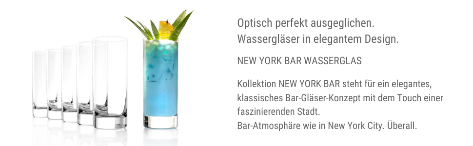 Стакани для води Stlzle Lausitz серії New York Bar I набір з 6 склянок можна мити в посудомийній машині I великі келихи для соку I Універсальні келихи з безсвинцевого кришталю I Висока якість (380 мл)