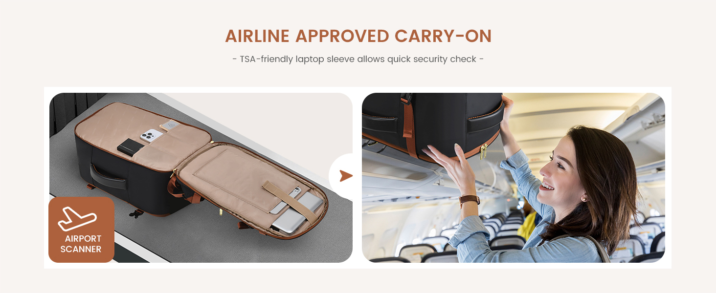 LOVEVOOK Рюкзак для ручної поклажі в літак 40L, жіночий великий, 17.3