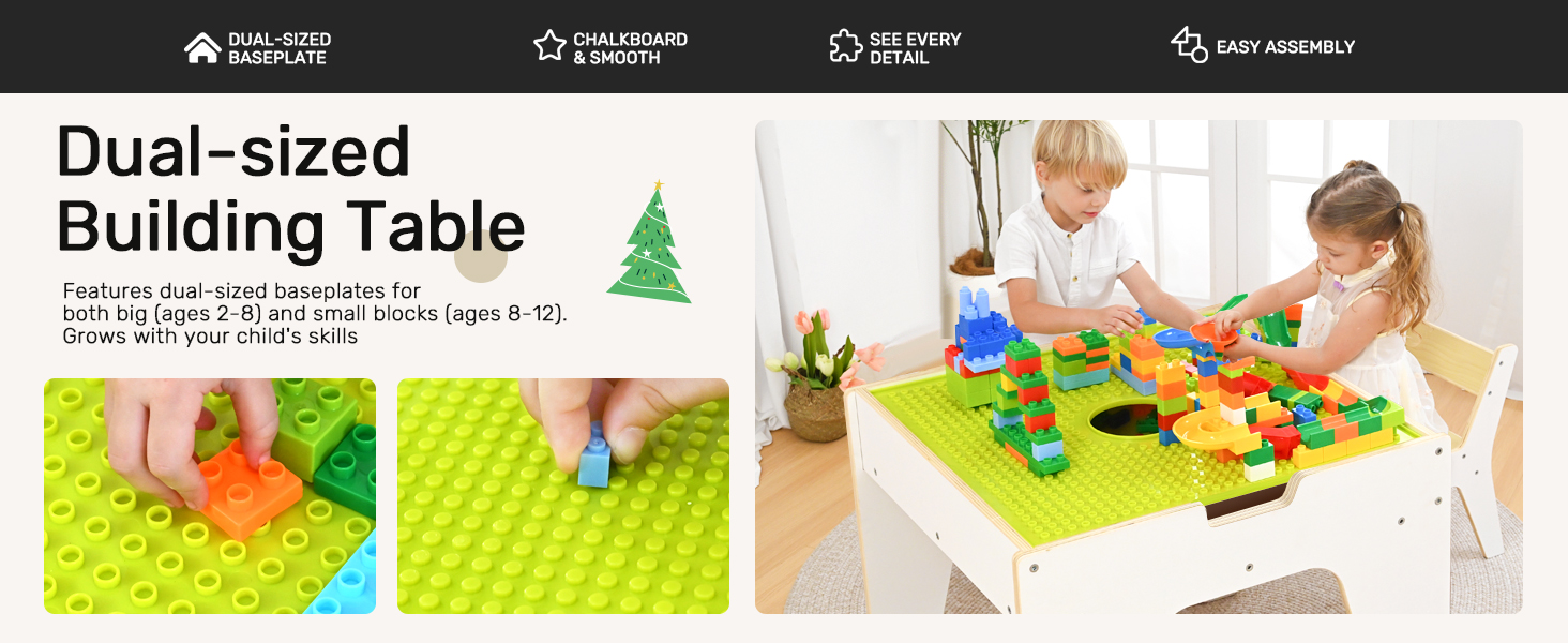 Дерев'яний дитячий набір меблів Wingyz 4-в-1: стіл, 2 стільці, стіл з місцем для зберігання. Ідеально для малювання, ігор та активностей.