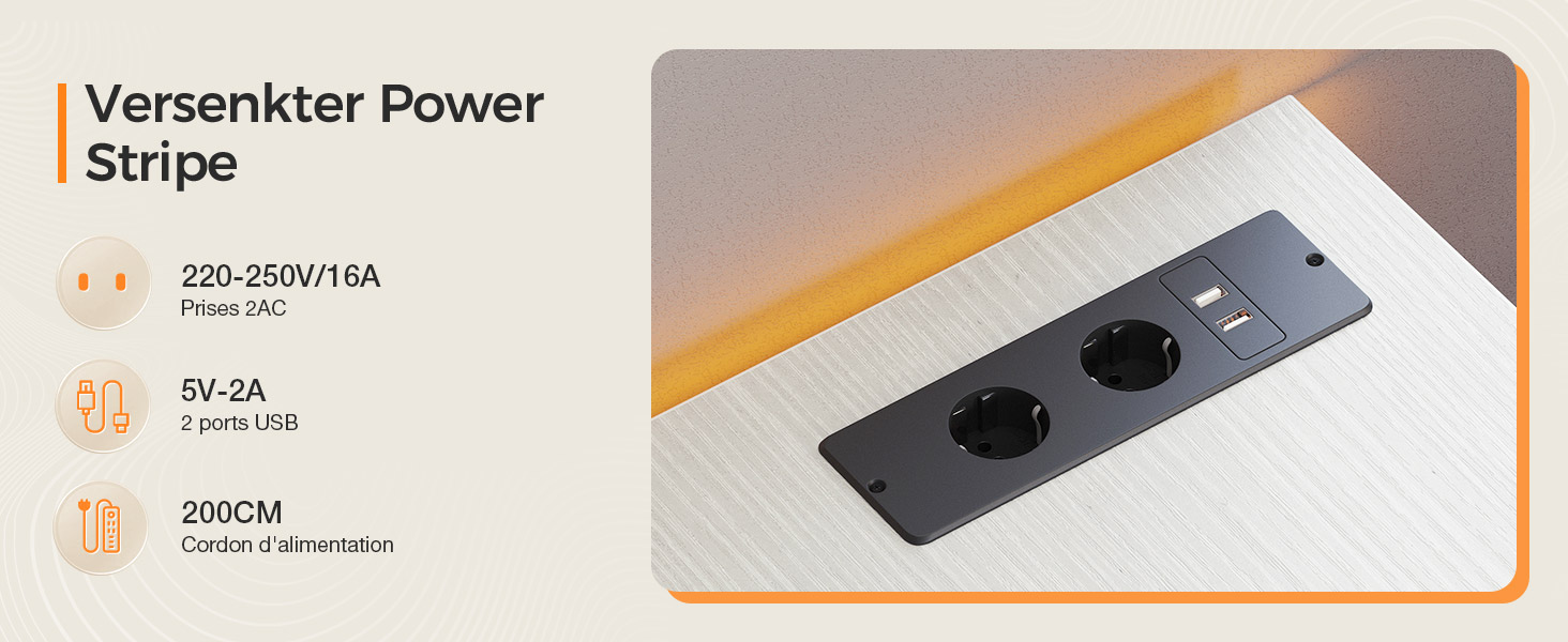 Комп'ютерний стіл ODK з 3 висувними ящиками, 100x48x75.5 см, з розетками та USB, білий. Перевертається, для дому та офісу