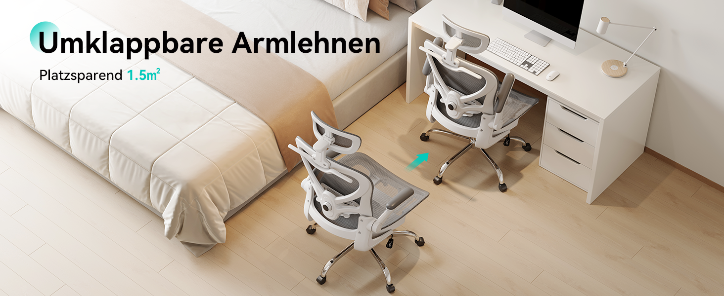 Офісне крісло LarkLeaves з ергономічною спинкою, регульованими підлокітниками, підставкою для попереку та підголівником. Максимальне навантаження 140 кг, сірий колір.