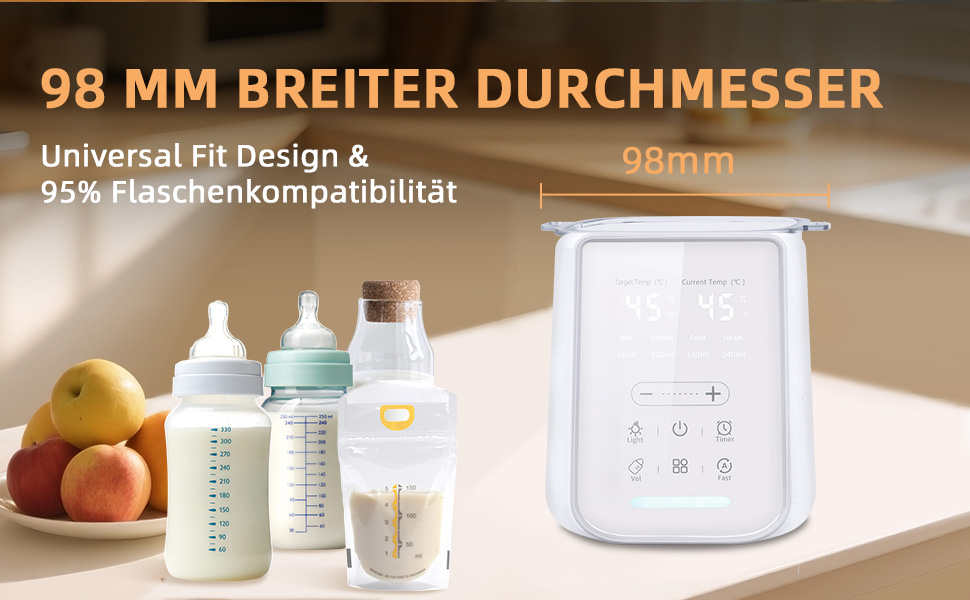 Портативний підігрівач для пляшечок, 500 мл – Швидкий нагрів за 3 хв, 24 год підтримки температури для сумішей та грудного молока (Сніжно-білий)