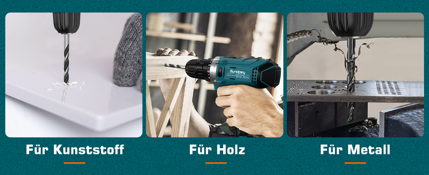 Набір інструментів Sundpey 255 предметів з акумуляторним дрилем-шуруповертом 21V, 2x2000mAh, синій - для дому та авто