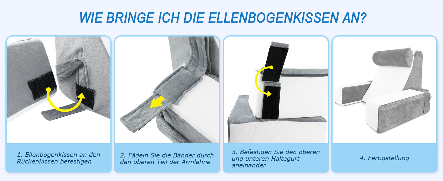 HOMCA Подушка для читання та відпочинку в ліжко та на диван з знімною подушкою для шиї та підлокітником, подушка для спини, настінна подушка, багатофункціональна подушка-клиновид для читання, роботи та перегляду телевізора (36x40x48 см)