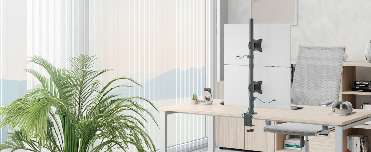 Кріплення для монітора RICOO TS2711: підставка для екрану 13-30 дюймів, VESA 75/100, кріплення до столу