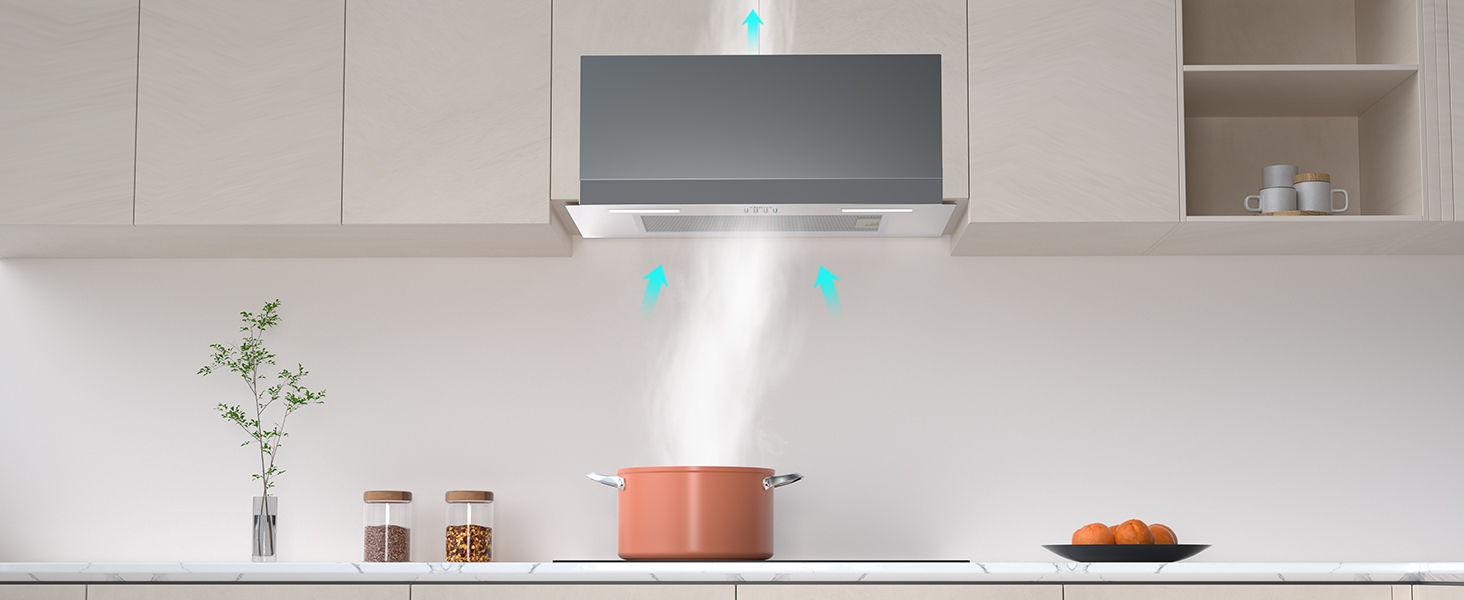 Вбудована витяжка CIARRA CBCB6926A A+++ 60 см, продуктивність 704 м³/год, LED-підсвітка, режим рециркуляції та відведення, нержавіюча сталь, срібляста