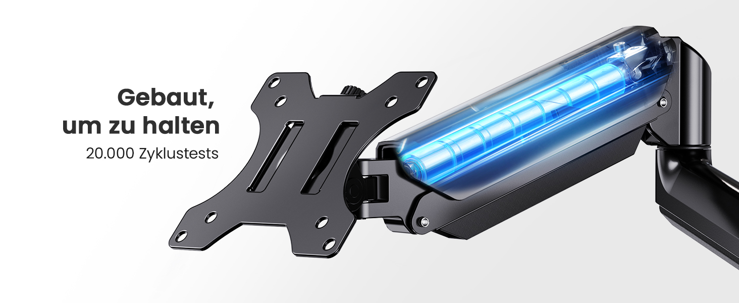 Тримач для моніторів ErGear на 3 монітори (13-27 дюймів), VESA 75/100, 2 USB, чорний