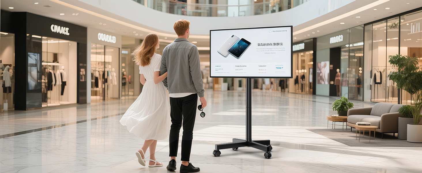 Мобільна підставка для телевізора Hemudu 23-60 дюймів LCD/LED, до 35 кг, VESA 400x400, регульована висота