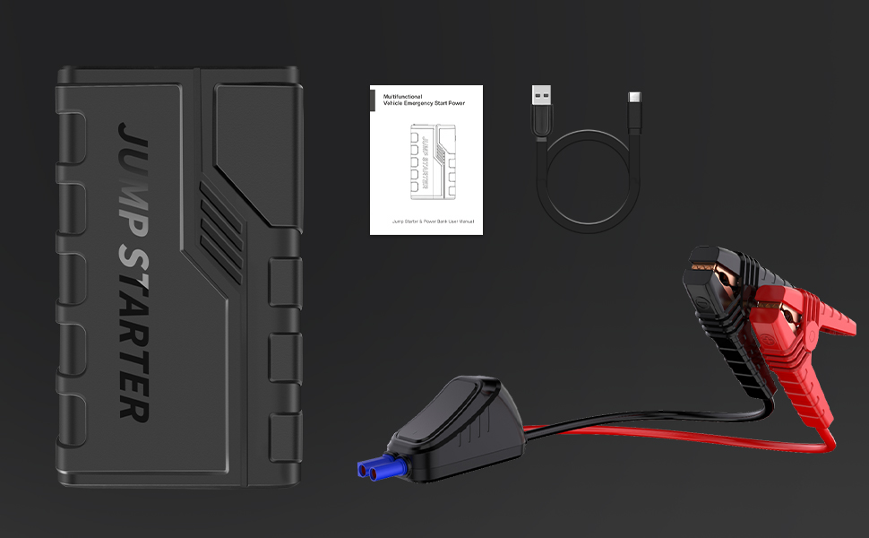 Бустер для автомобіля Starthilfe Powerbank 1500A 12V — Пусковий зарядний пристрій (джамп-стартер) для бензинових (до 7.0L) та дизельних (до 5.5L) двигунів, з LED-ліхтарем та USB-портом