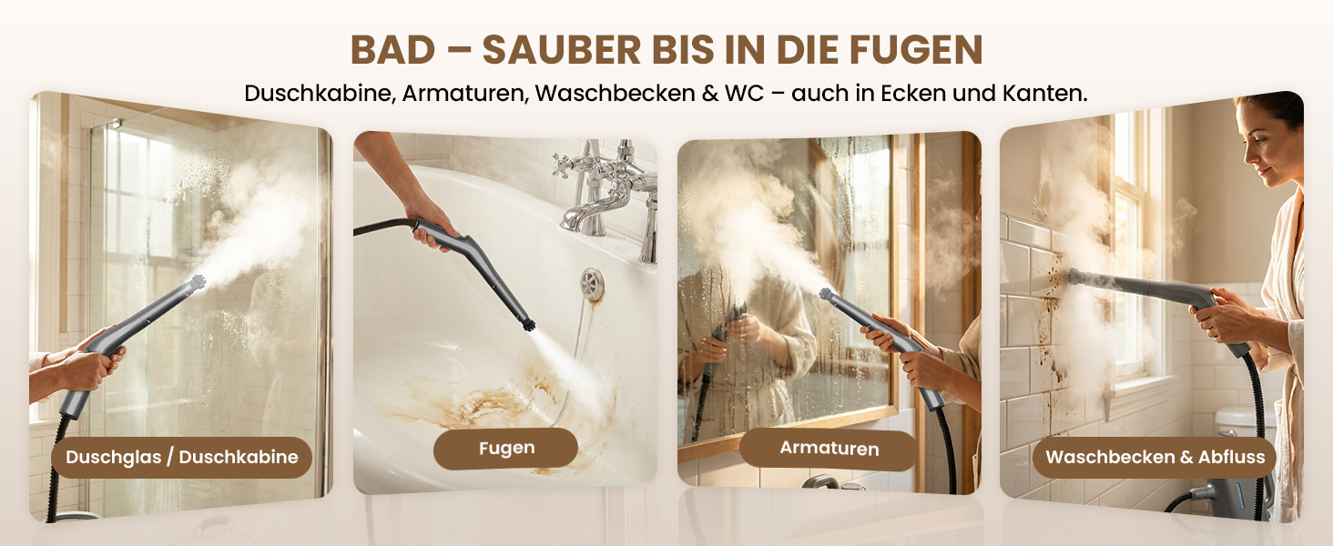 Портативний відпарювач 550 мл, 1500 Вт, з аксесуарами, для кухні, ванної, вікон, авто та оббивки (фіолетовий)