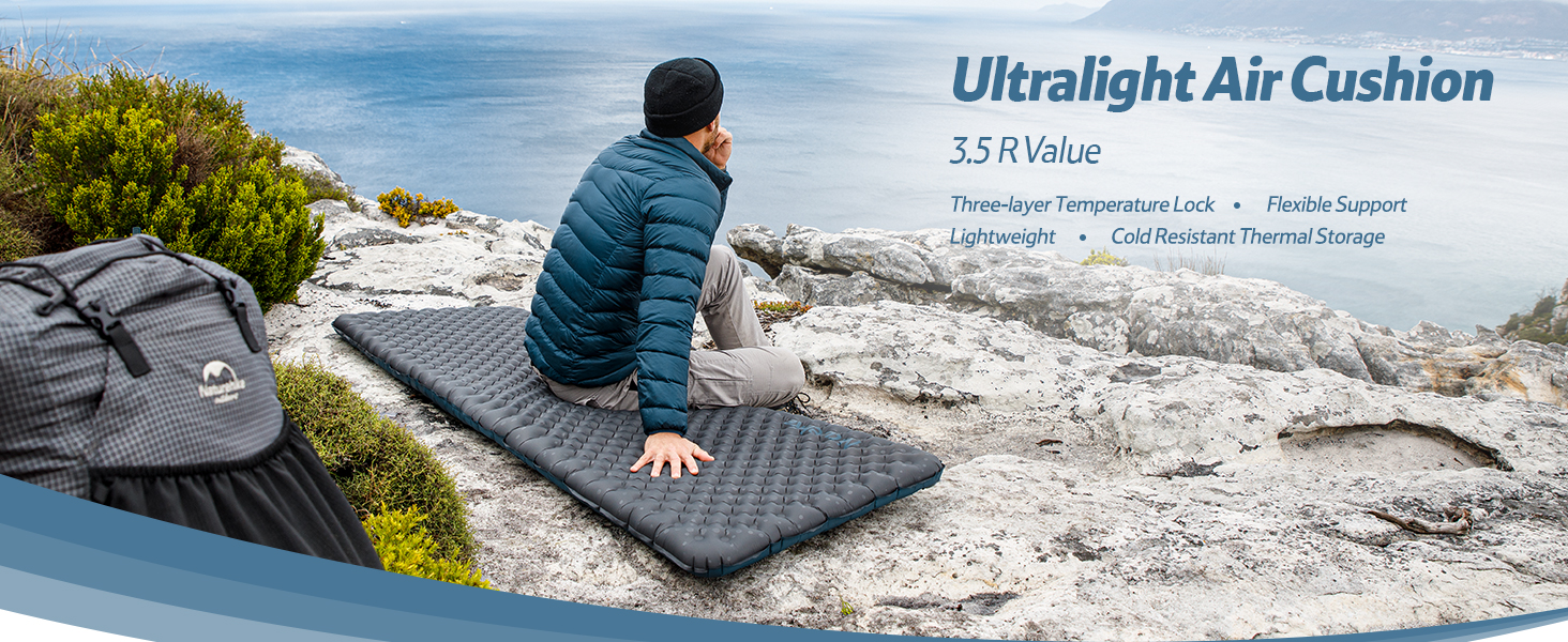 Самонадувний спальний килимок Naturehike 5.8R/3.5R - Value Camping Sleeping Pad, Надувний килимок для кемпінгу, Портативний килимок для сну, Одномісний надувний матрац для сну для трекінгу, Піших прогулянок, Альпінізму, Туристичного туризму, Outdoor (прямокутно-зелений стандарт)