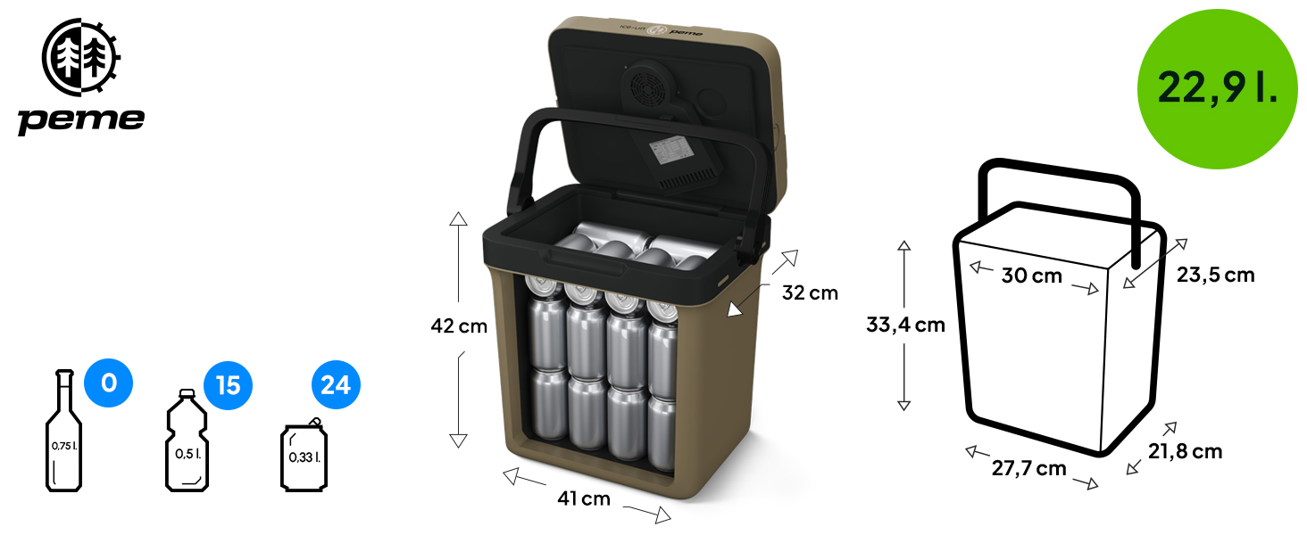 Автомобільний холодильник електричний 22.9л Essential (M, Sand Storm) 12V/230V - Кулер, морозильна камера для кемпінгу та подорожей