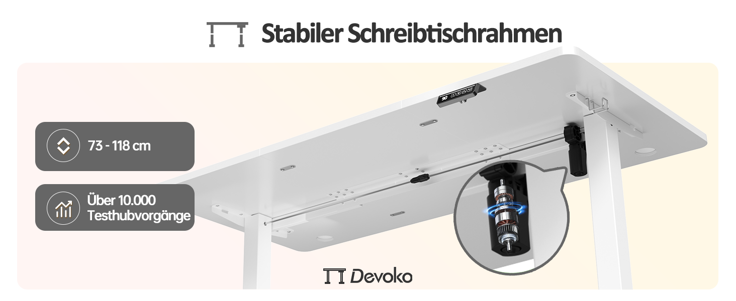 Електричний регульований стіл Devoko 120x60 см: офісний, для роботи, з пам'яттю, стоячи/сидячи