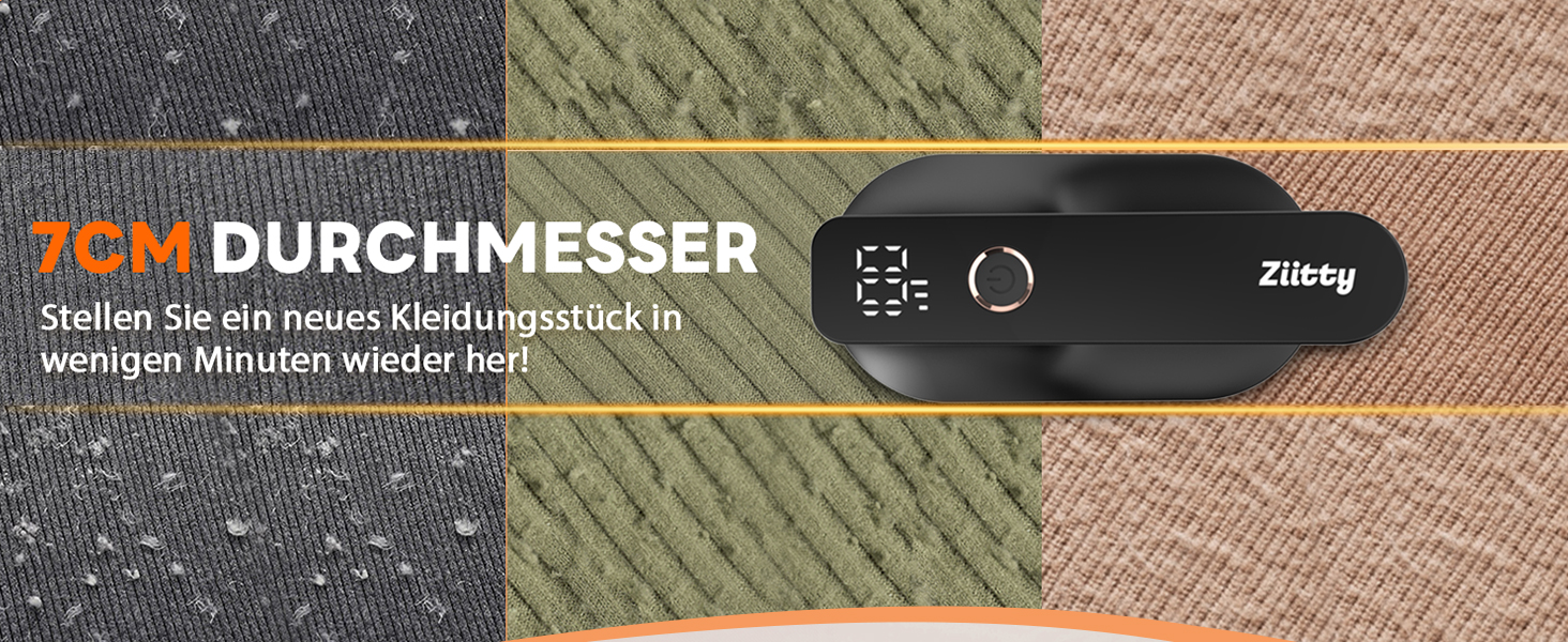 Електричний видалення ворсу Ziitty: 3 режими, 6-клинковий насадка, для різних тканин, Type-C зарядка, щітка для чищення