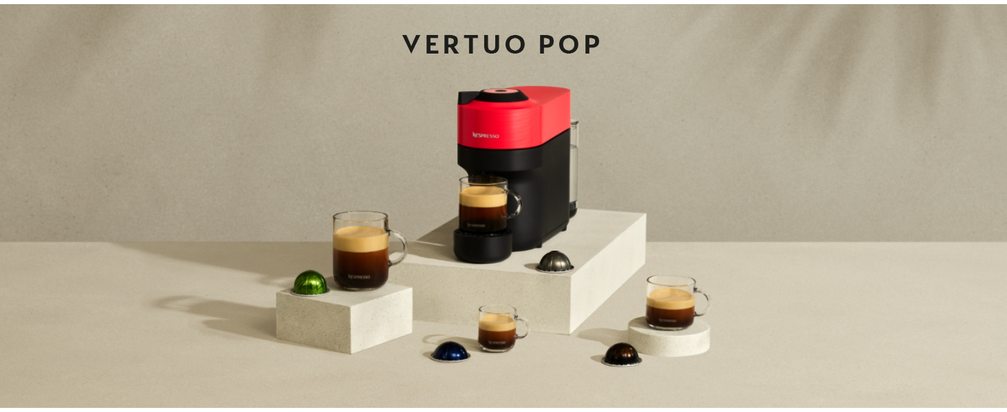 Кавомашина Nespresso Krups Vertuo Pop Coconut White 560 мл - автоматичне розпізнавання капсул, 4 розміри чашок