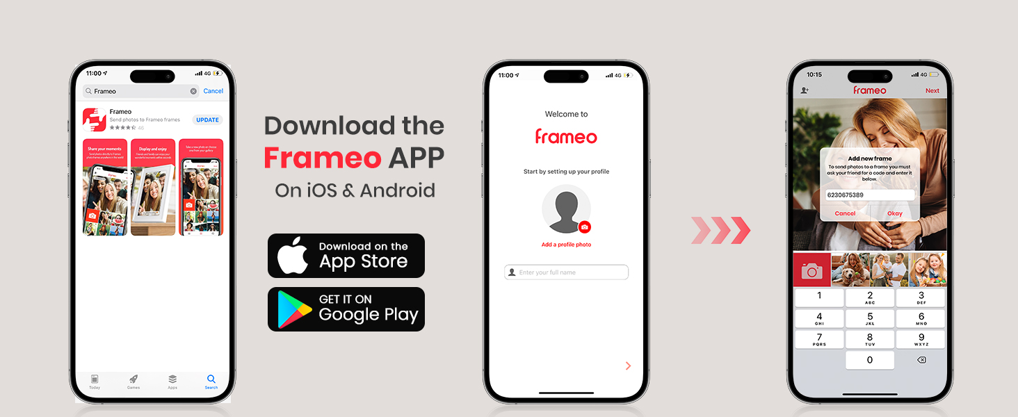 Цифровий фоторамка Frameo 10.1 дюйма з Wi-Fi, сенсорний IPS екран HD 1280*800, 32GB пам'яті, автоповорот, підтримка Frameo App для зручного обміну фото та відео, корпус з дерева (15.6 дюймів)