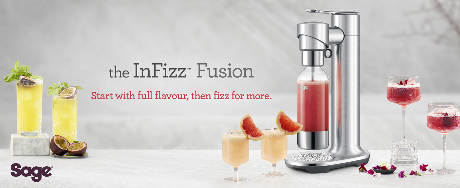 Сифон для газування води Sage The InFizz Fusion, домашній содомейкер, матова нержавіюча сталь