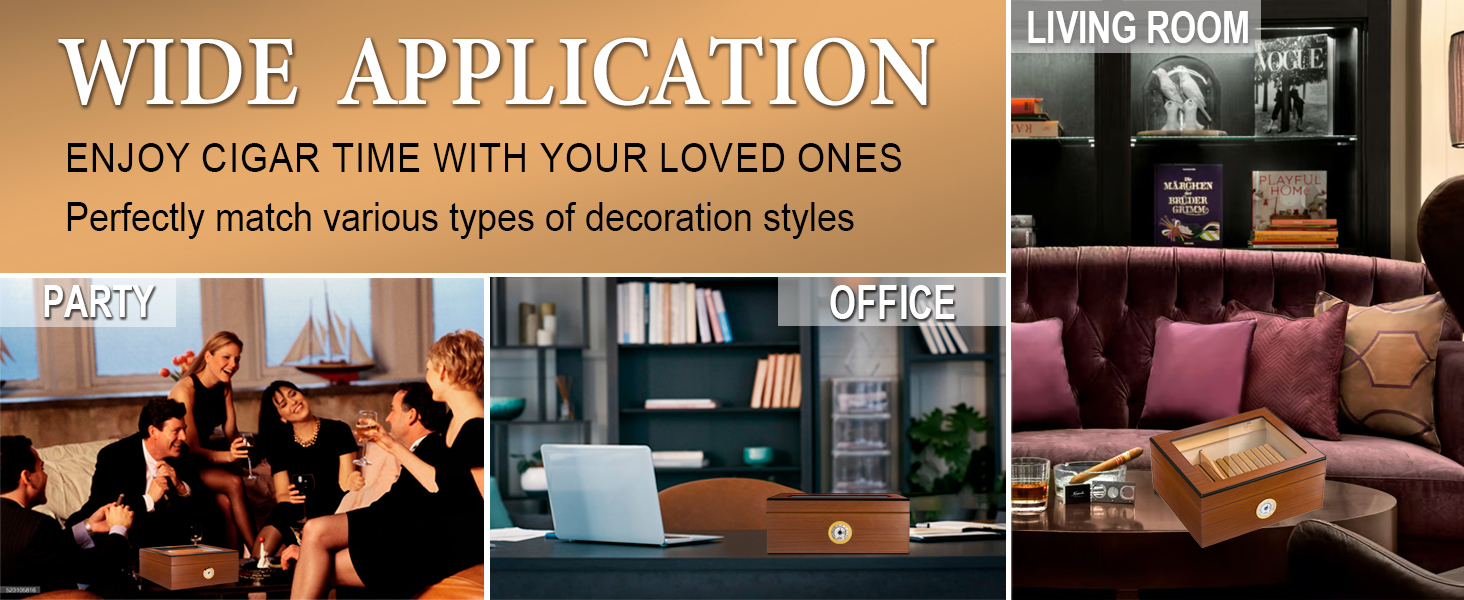 Вологозбережувач для сигар Slege, дерев'яний бокс з іспанської кедру, гігрометр, роздільники, аксесуари для сигар (30-50 сигар) (колір: коричневий)