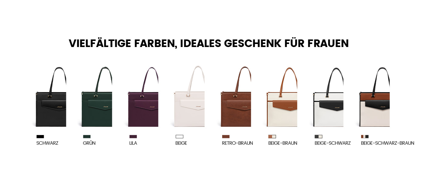 Сумка для ноутбука LOVEVOOK 15.6 дюймів, водонепроникна, для жінок, сумка-шоппер, шкіряна, для роботи, навчання, чорна, бежева, коричнева