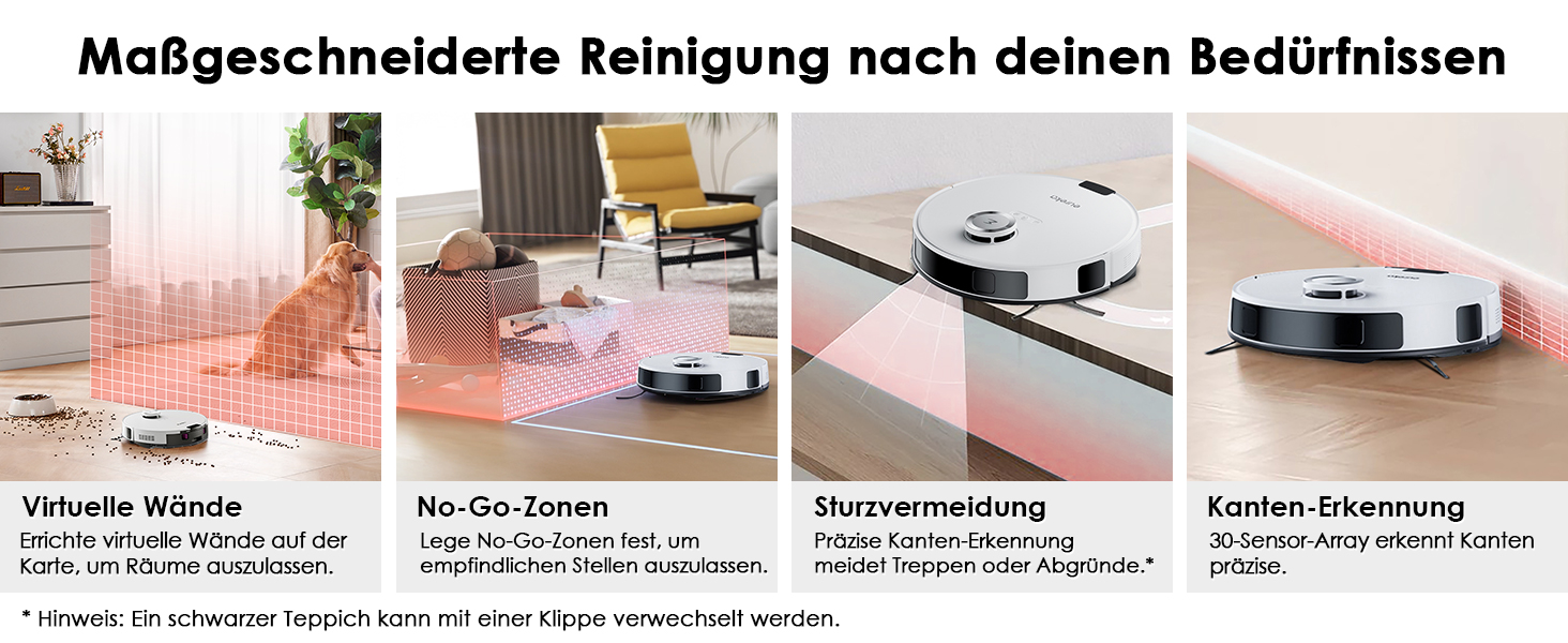 Робот-пилосос EUREKA E10s 2.Gen з вологою тканиною + станція самоочищення (4000Pa, автовиявлення килима, підйом мопа, LiDAR-навігація, ідеально для видалення шерсті тварин, керування через додаток/голос) (білий)