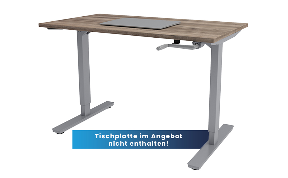 Регульований стіл Ergotopia Desktopia | Ручне регулювання висоти | Білий (Без стільниці)