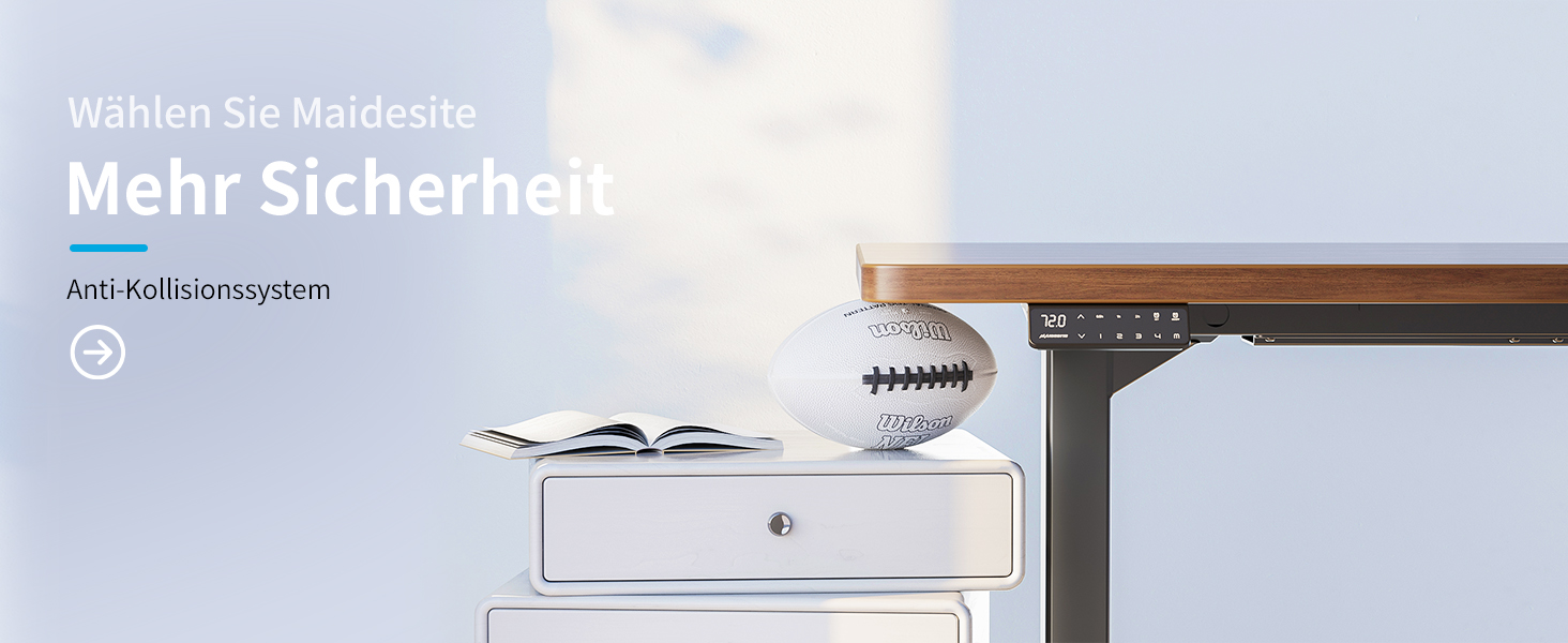 Електричний стіл MAIDeSITe T2 Pro Plus (Чорний) з регулюванням висоти, 2 мотори, 4 пам'яті, нагадування про зміну положення