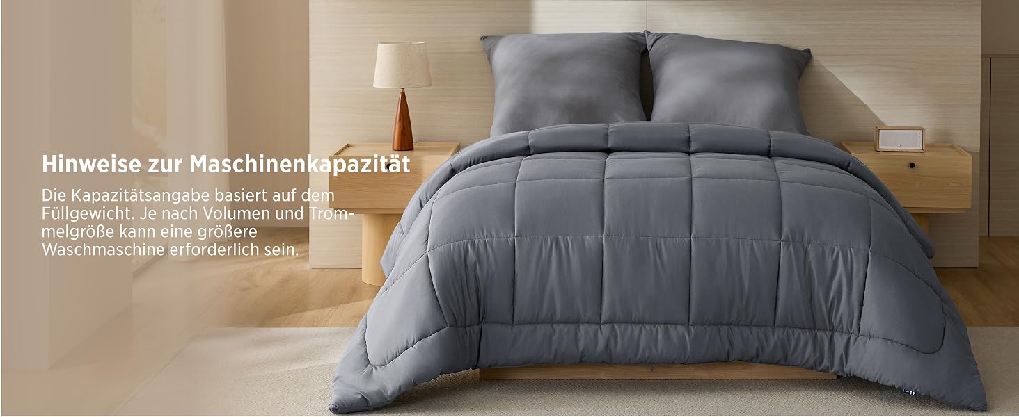 Всесезонна ковдра BEDSURE 240x220 см, стібана ковдра Oeko-TEX, сіра, середньої щільності