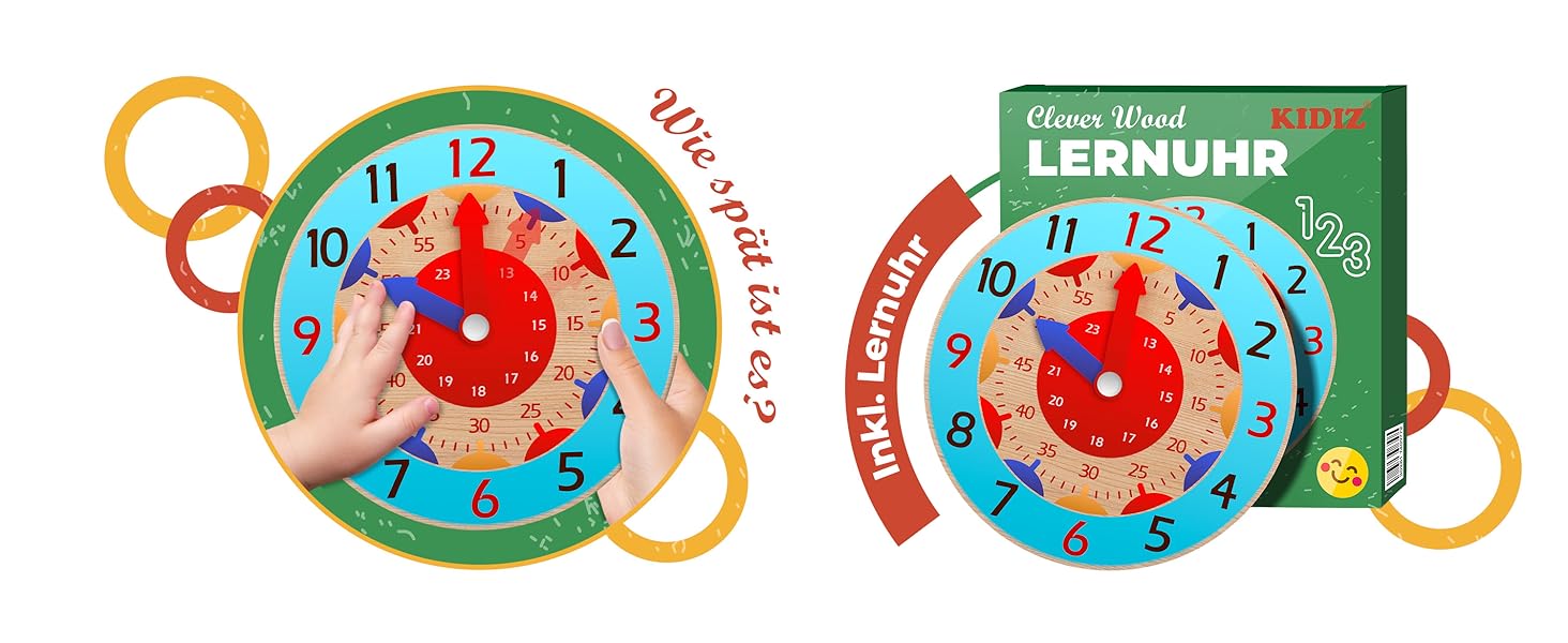 КІДІЗ® навчальний стільчик для дітей від 1 року | 3-ступеневий регульований по висоті | з навчальним годинником | дерев'яний (сосна) | розвиває моторику | Montessori Learning Tower | до 50 кг | антрацит & сосна