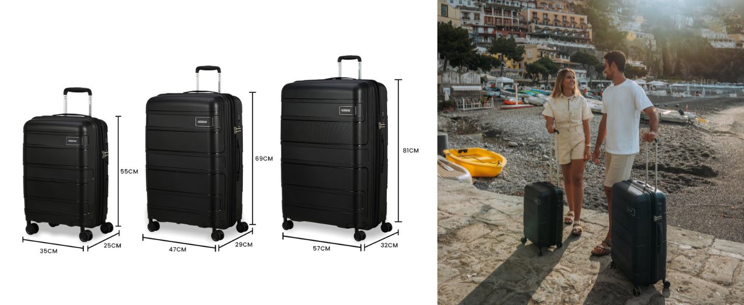 Набір валіз American Tourister Skymax 3 шт. синій (Midnight Blue) - міцні та стильні